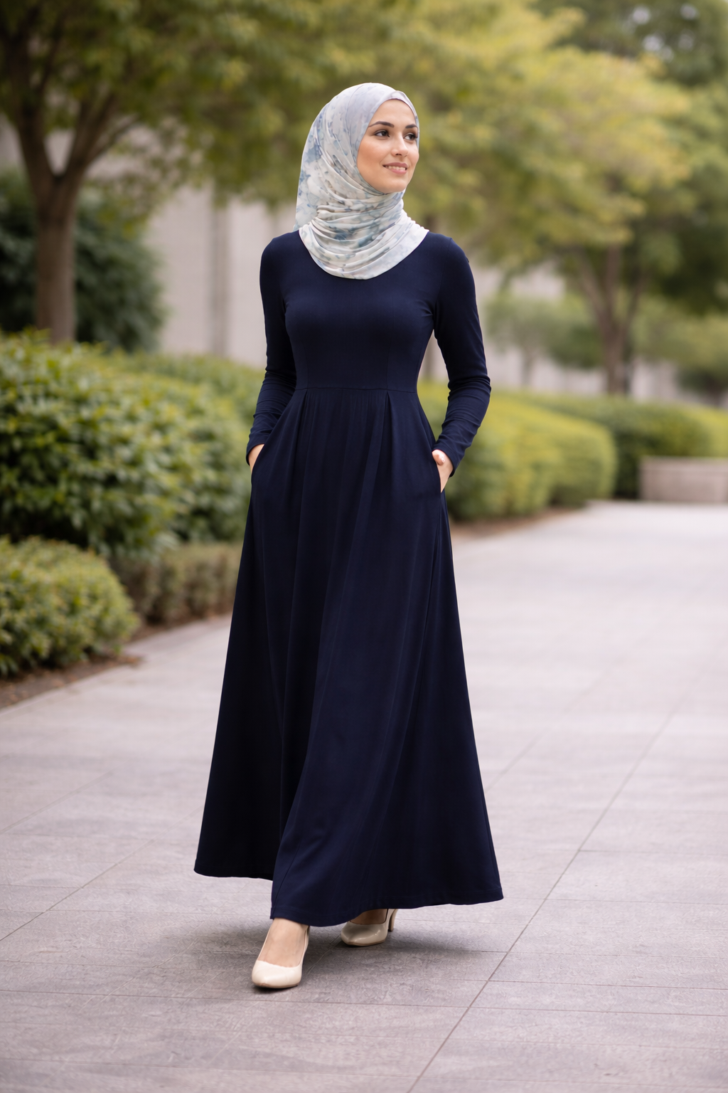 The Essential Ponte Pleated Maxi – Black | Discreet Side Pockets