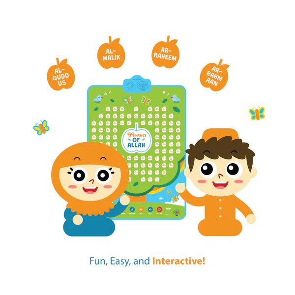 99 Names of Allah Interactive Islamic Wall Art – Learn all 99 Names of Allah | Ramadan & Eid Gift