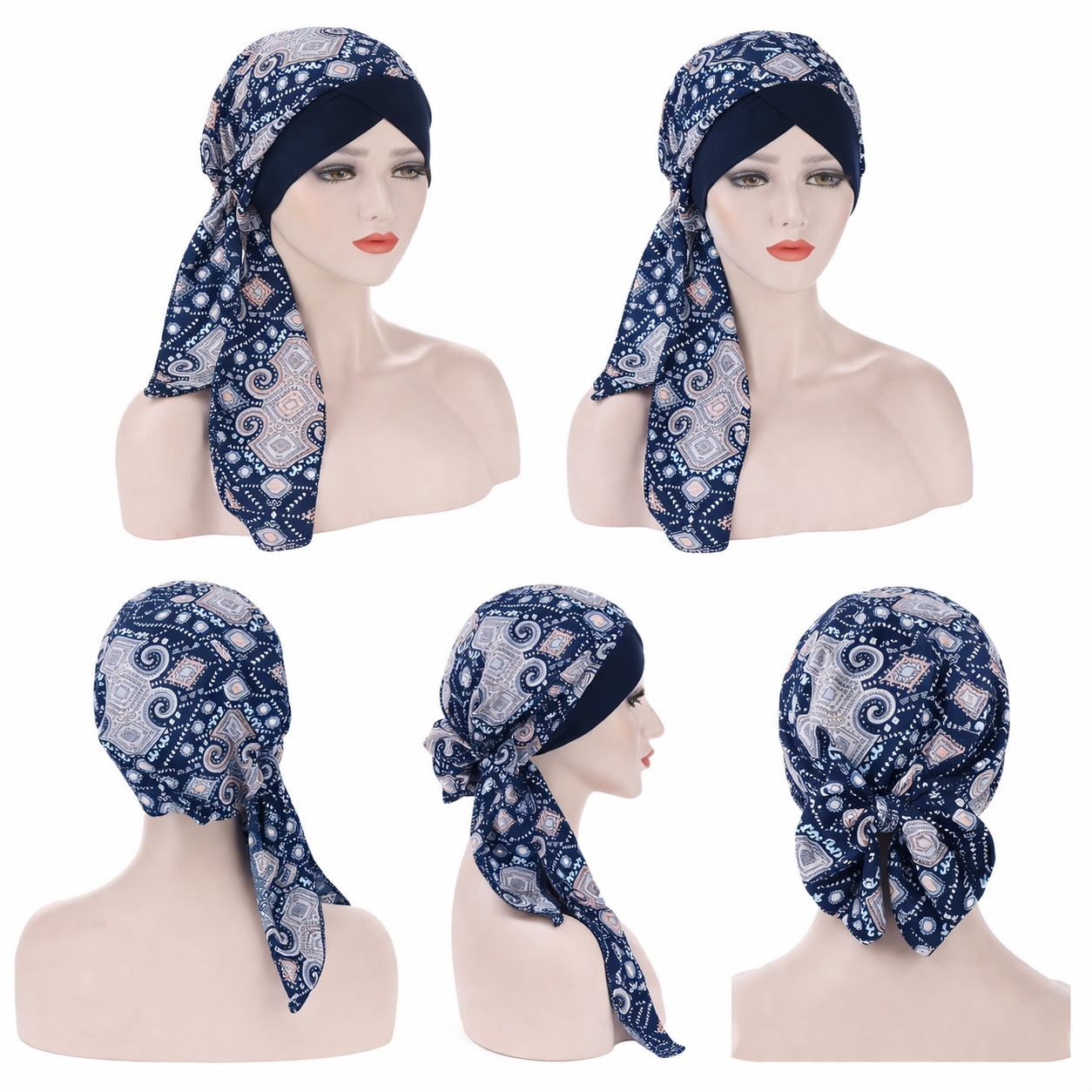 Sara Instant Bandana Cap - Navy