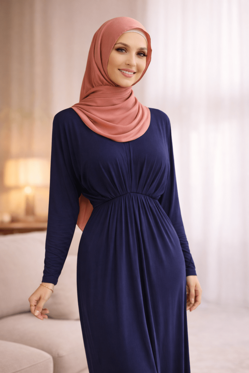 The Essential Ruched Maxi Dress – Navy - Divinity Collection