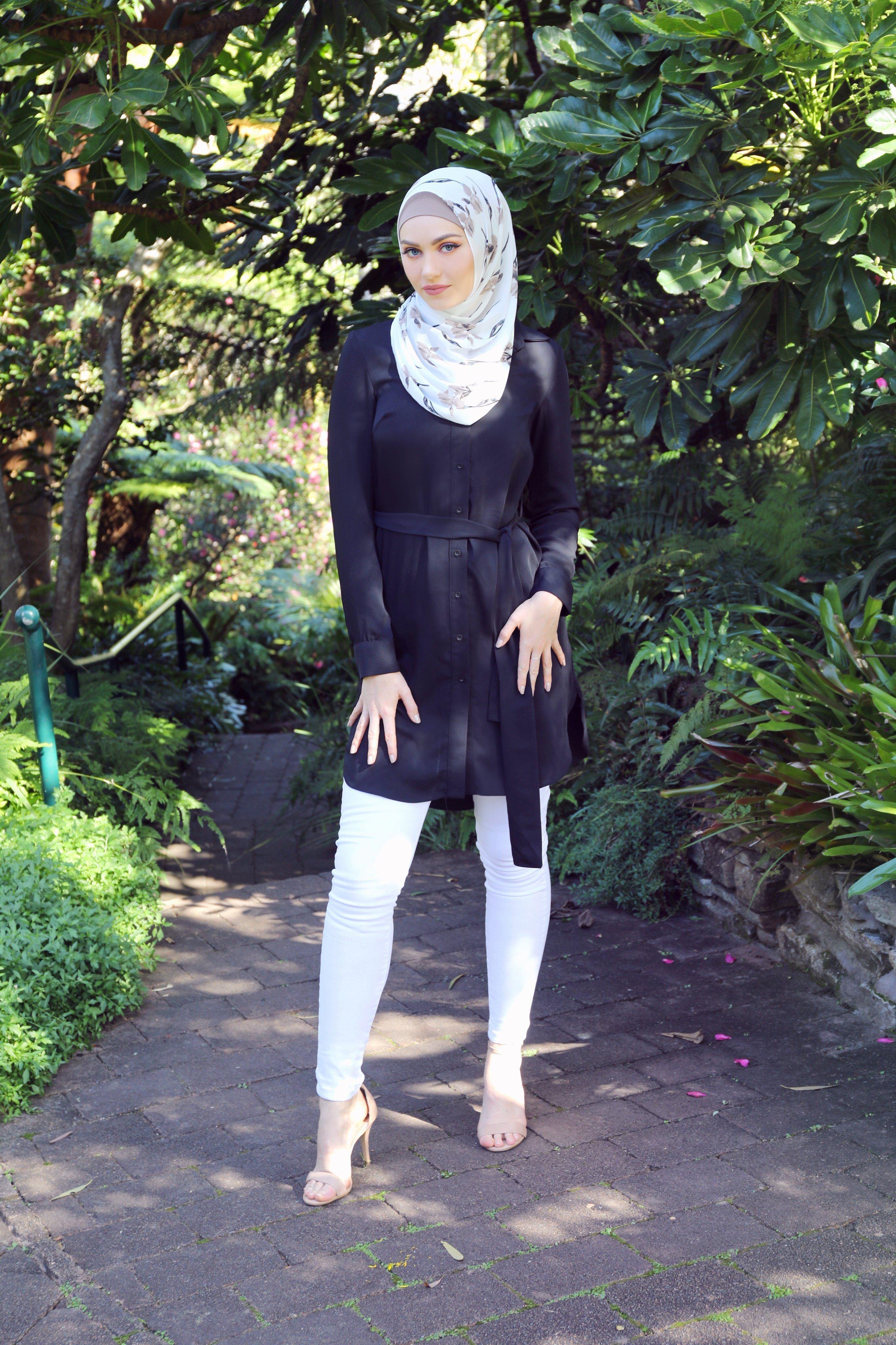 Black Tie Waist Shirt - Divinity Collection