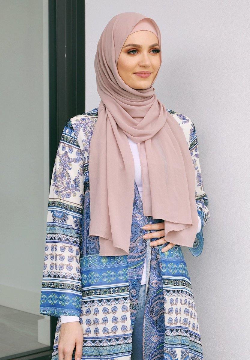 Blue and White Boho Long Cape - Divinity Collection