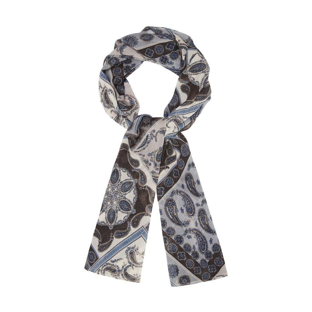 Blue Grey Patchwork Paisley Hijab - Divinity Collection