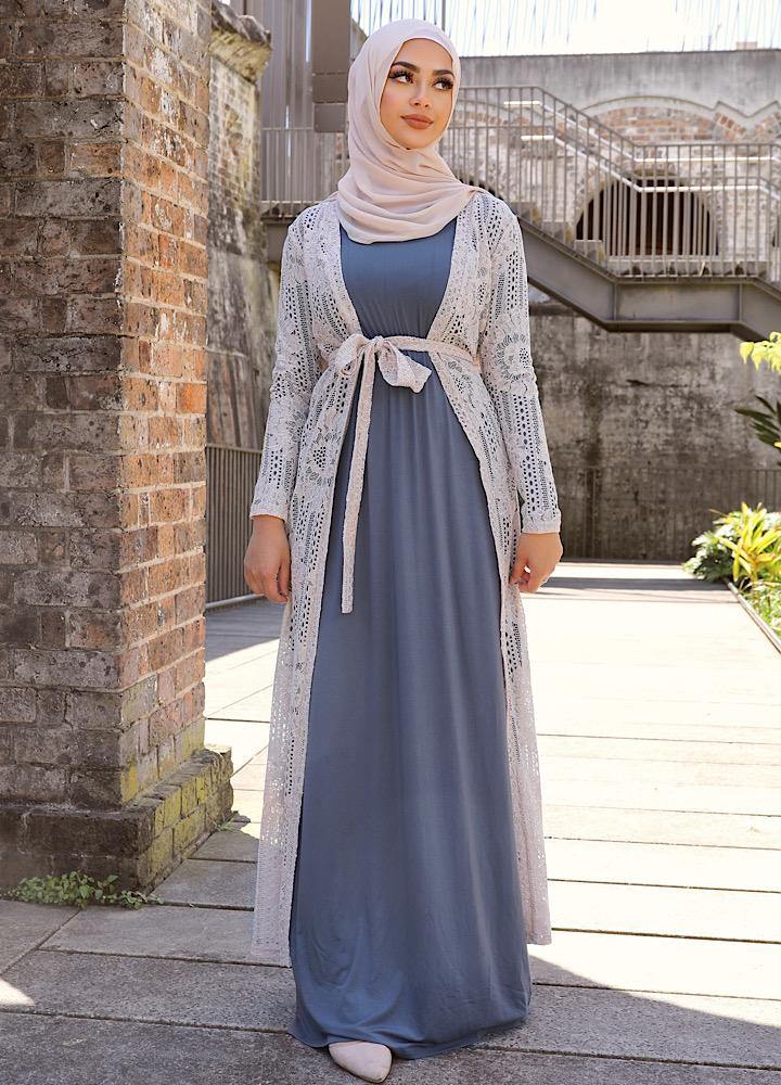 Blush Lace Tie Waist Cardigan - Divinity Collection