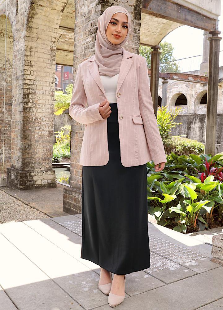 Blush Pinstripe Linen Blazer - Divinity Collection