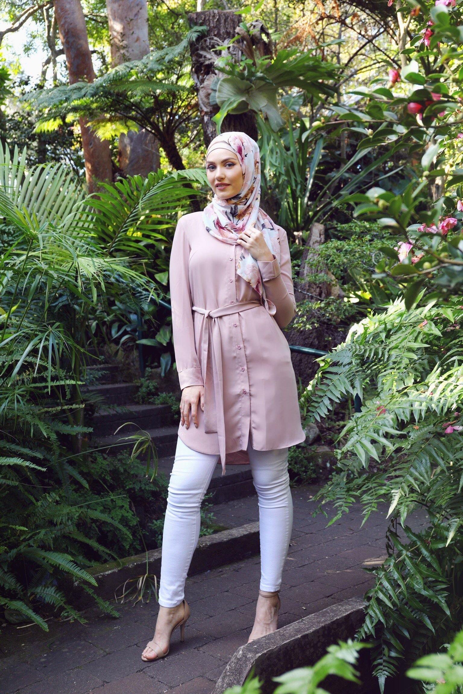 Blush Tie Waist Shirt - Divinity Collection