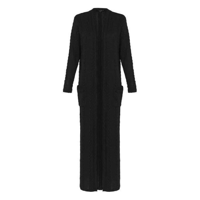 Cable Knit Cardigan - Black - Divinity Collection
