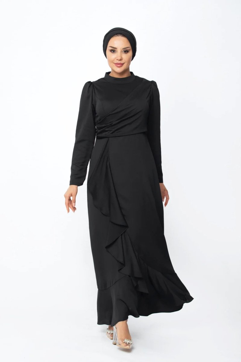 Cascading Black Dress - Divinity Collection
