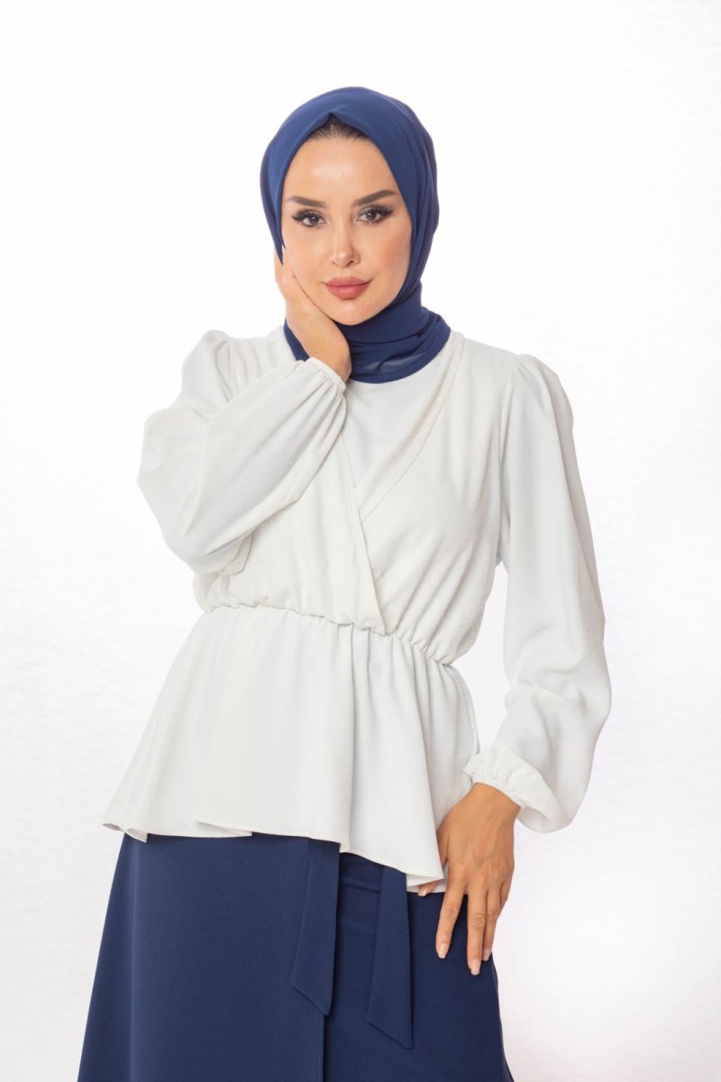 Crossover Frill Top - White - Divinity Collection