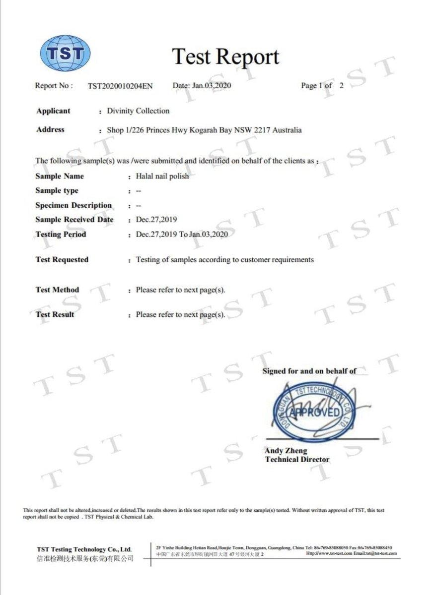 Divinity Collection Permeable Halal Nail Polish - Jet Black - Divinity Collection