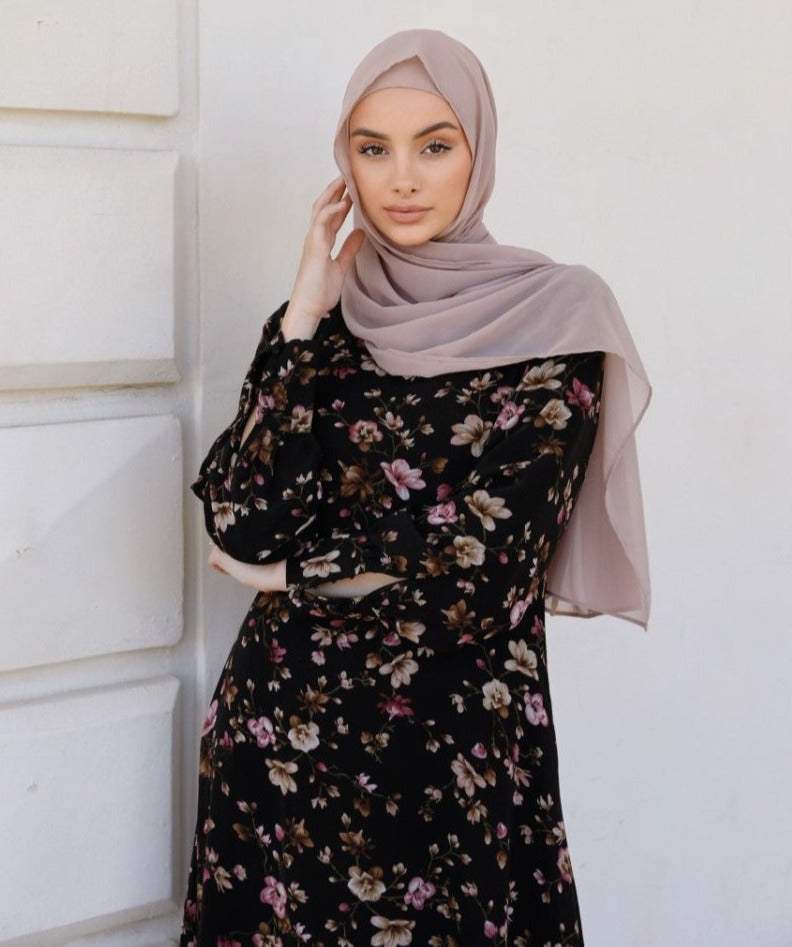 Euphoria Floral Chiffon Long Sleeve Dress - Divinity Collection