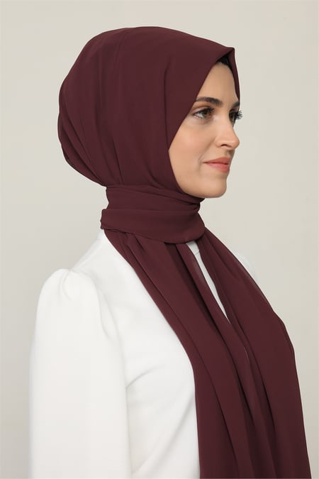 Karaca Crepe Lux Chiffon Hijab - Maroon - Divinity Collection