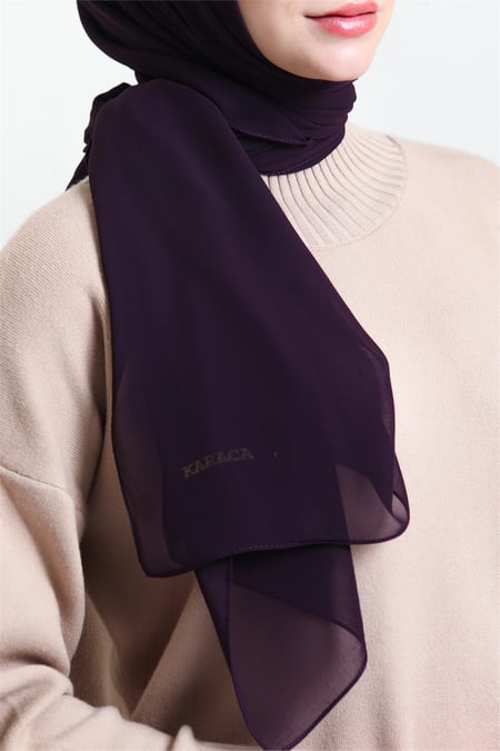 Karaca Crepe Lux Chiffon Hijab - Plum - Divinity Collection