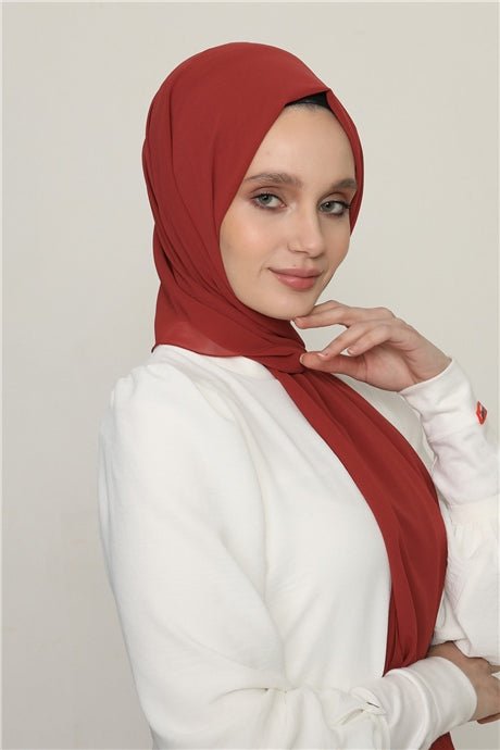 Karaca Crepe Lux Chiffon Hijab - Rust - Divinity Collection