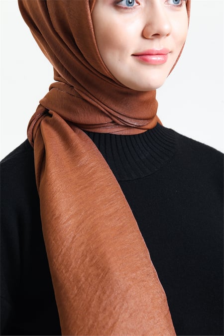 Karaca Shimmer Glitter Shawl - Coffee - Divinity Collection