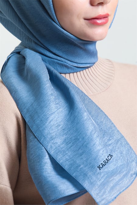 Karaca Shimmer Glitter Shawl - Indigo - Divinity Collection