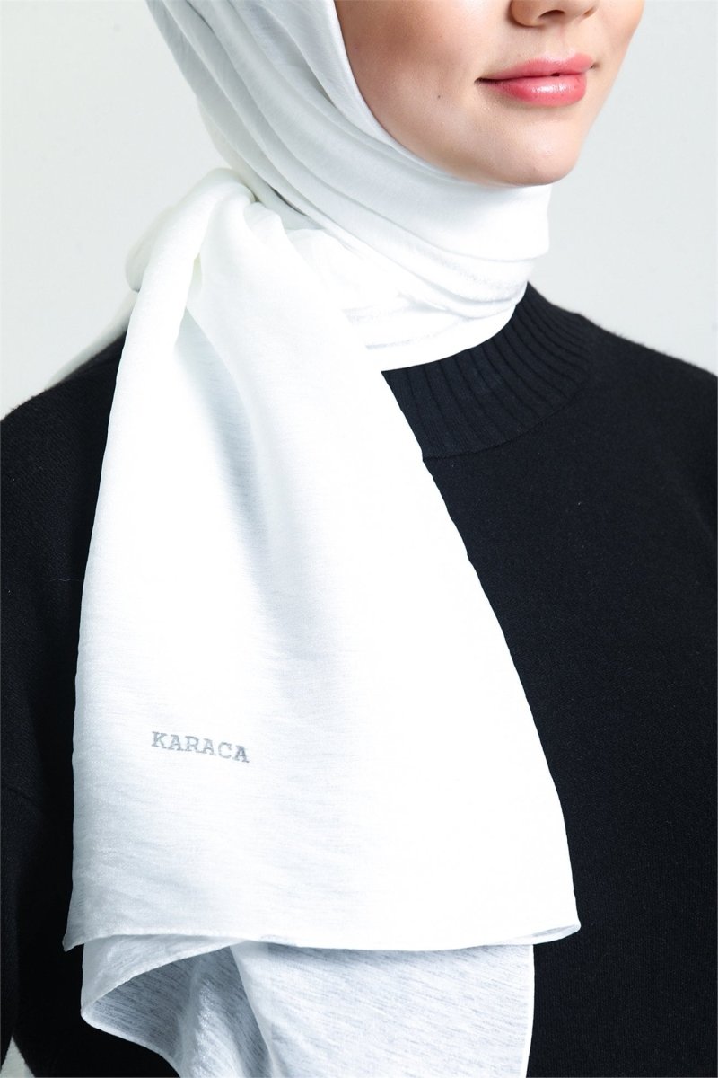 Karaca Shimmer Shawl - WHITE - Divinity Collection