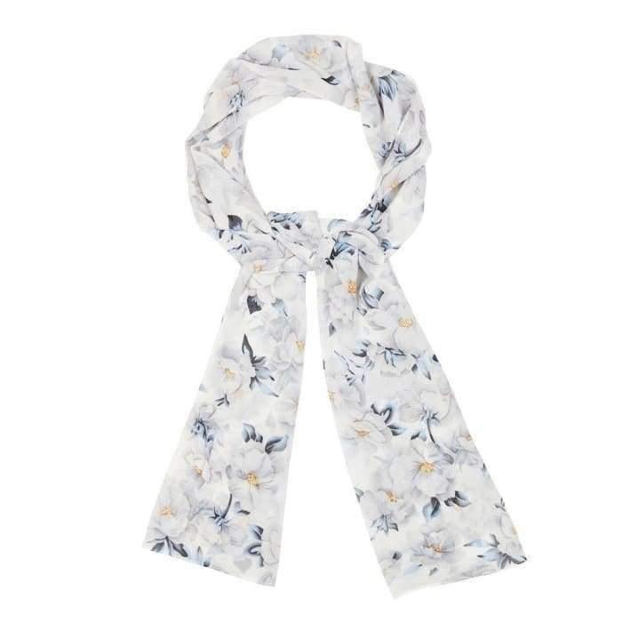 Lush White Floral Hijab - Divinity Collection