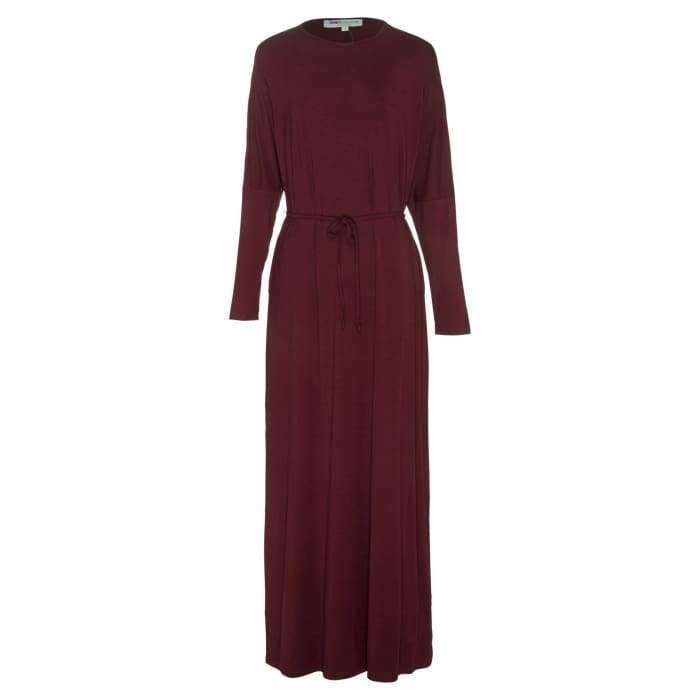 Maroon Batwing with Tie Waist Dress - Divinity Collection