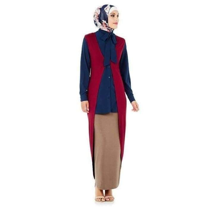 Maroon Jersey Cocoon Vest - Divinity Collection