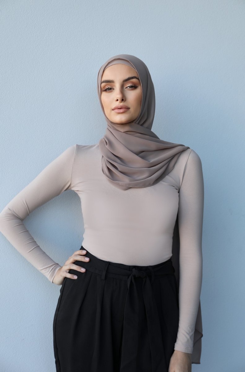 Nude Long Sleeve Cotton Top - Divinity Collection