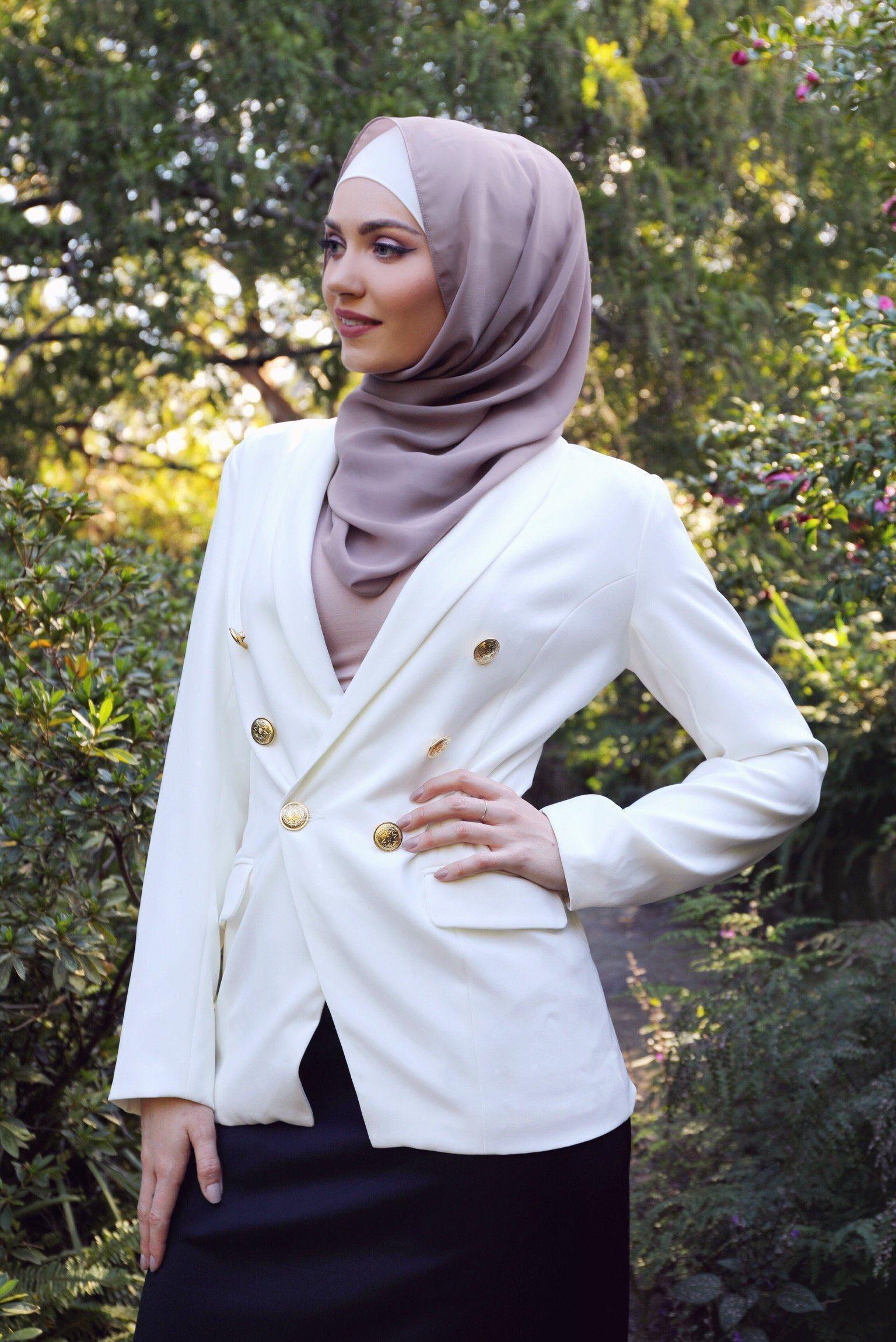 Off White Blazer with Gold Buttons - Divinity Collection