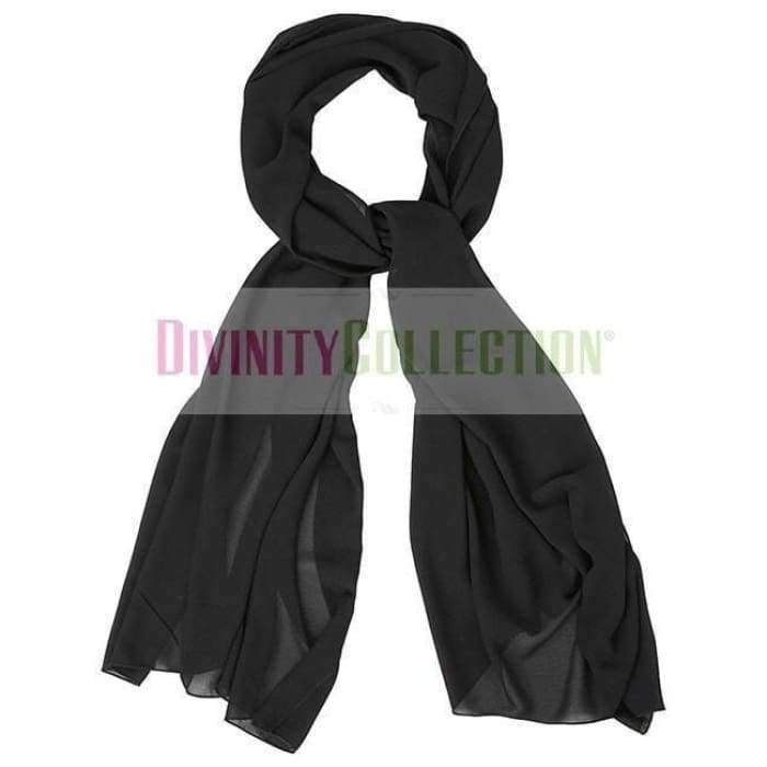 Plain Chiffon Black Hijab - Divinity Collection