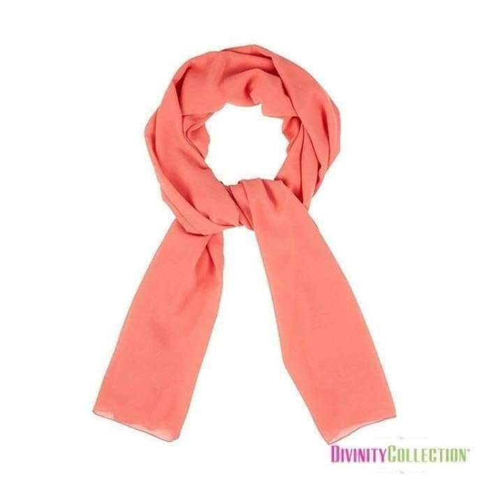 Plain Chiffon Coral Hijab - Divinity Collection
