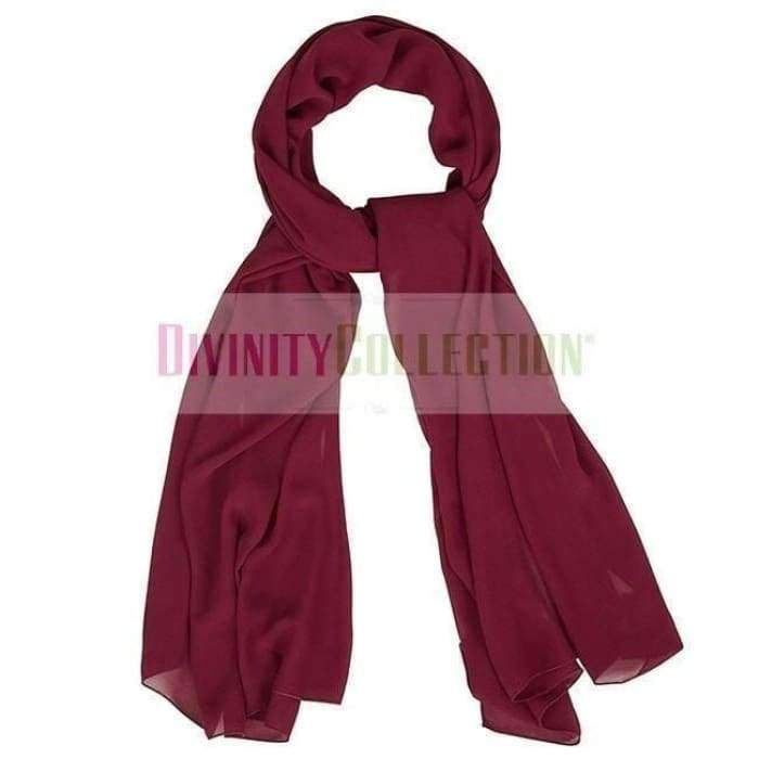 Plain Chiffon Dark Red Hijab - Divinity Collection