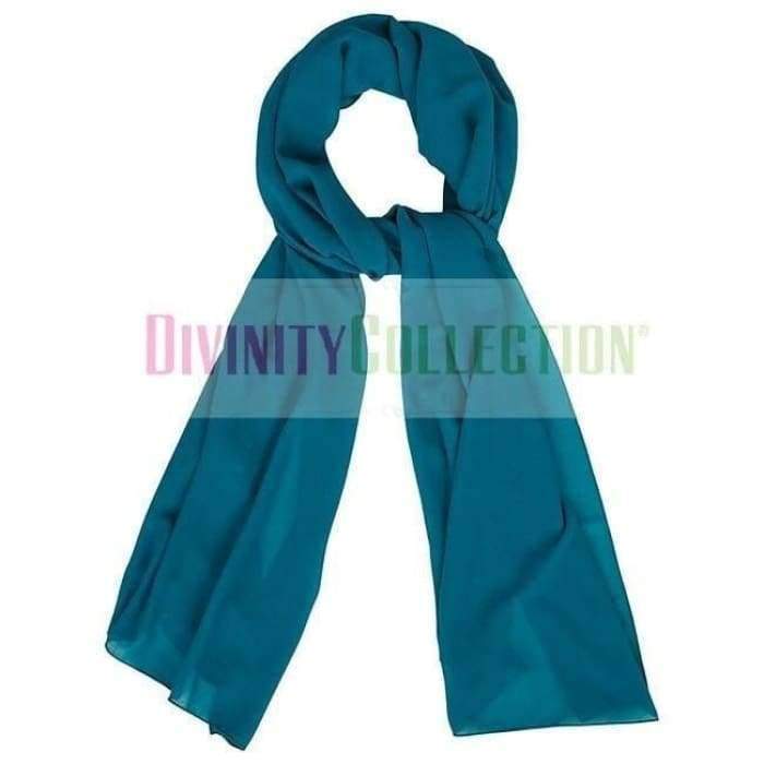 Plain Chiffon Dark Teal Hijab - Divinity Collection