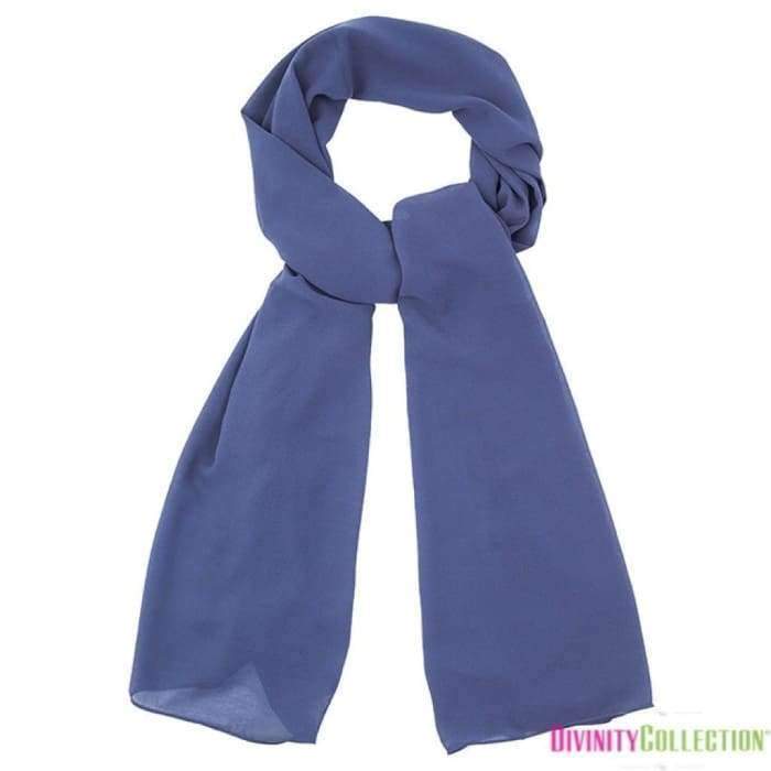 Plain Chiffon Denim Blue Hijab - Divinity Collection