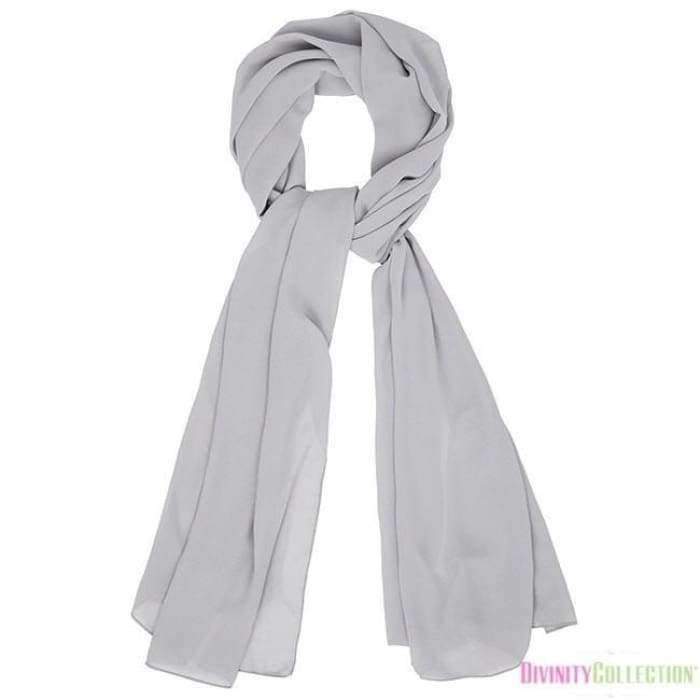 Plain Chiffon Light Grey Hijab - Divinity Collection