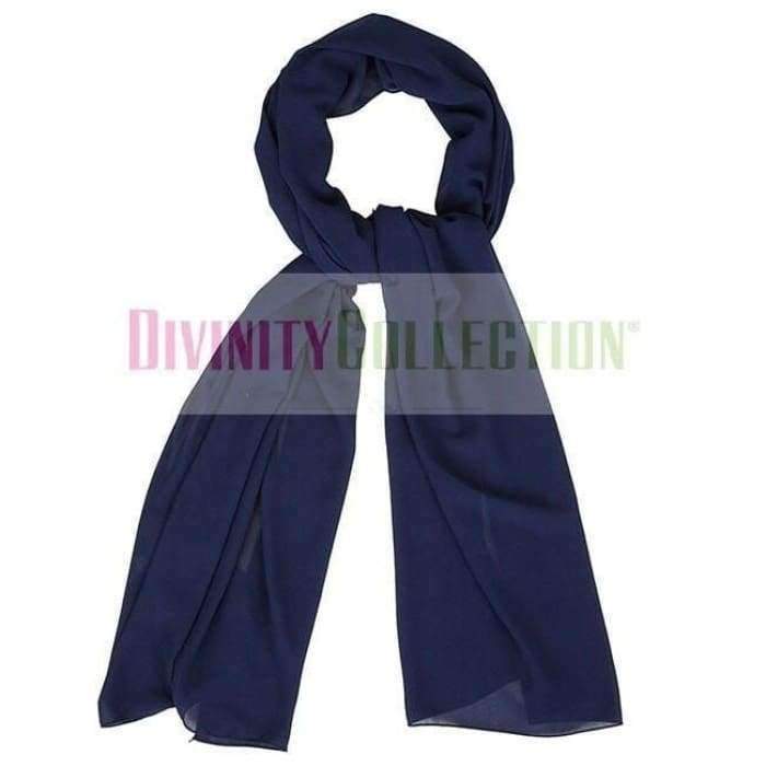 Plain Chiffon Navy Hijab - Divinity Collection