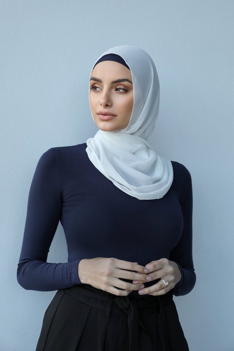 Plain Chiffon Off White Hijab - Divinity Collection