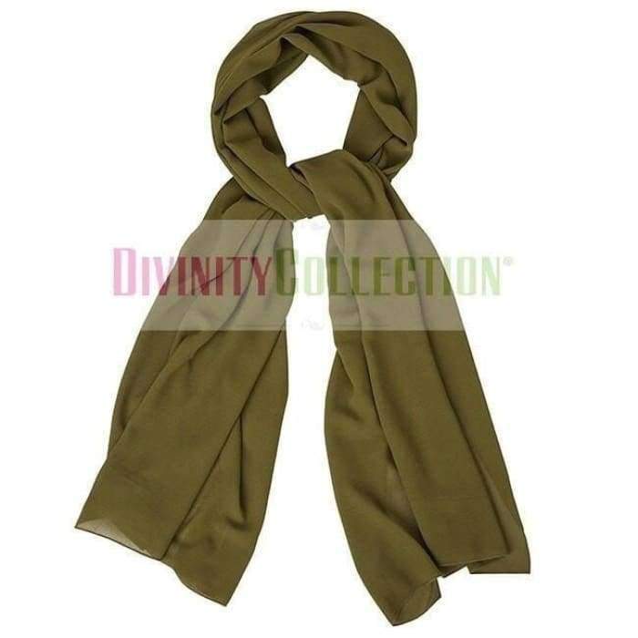 Plain Chiffon Olive Hijab - Divinity Collection