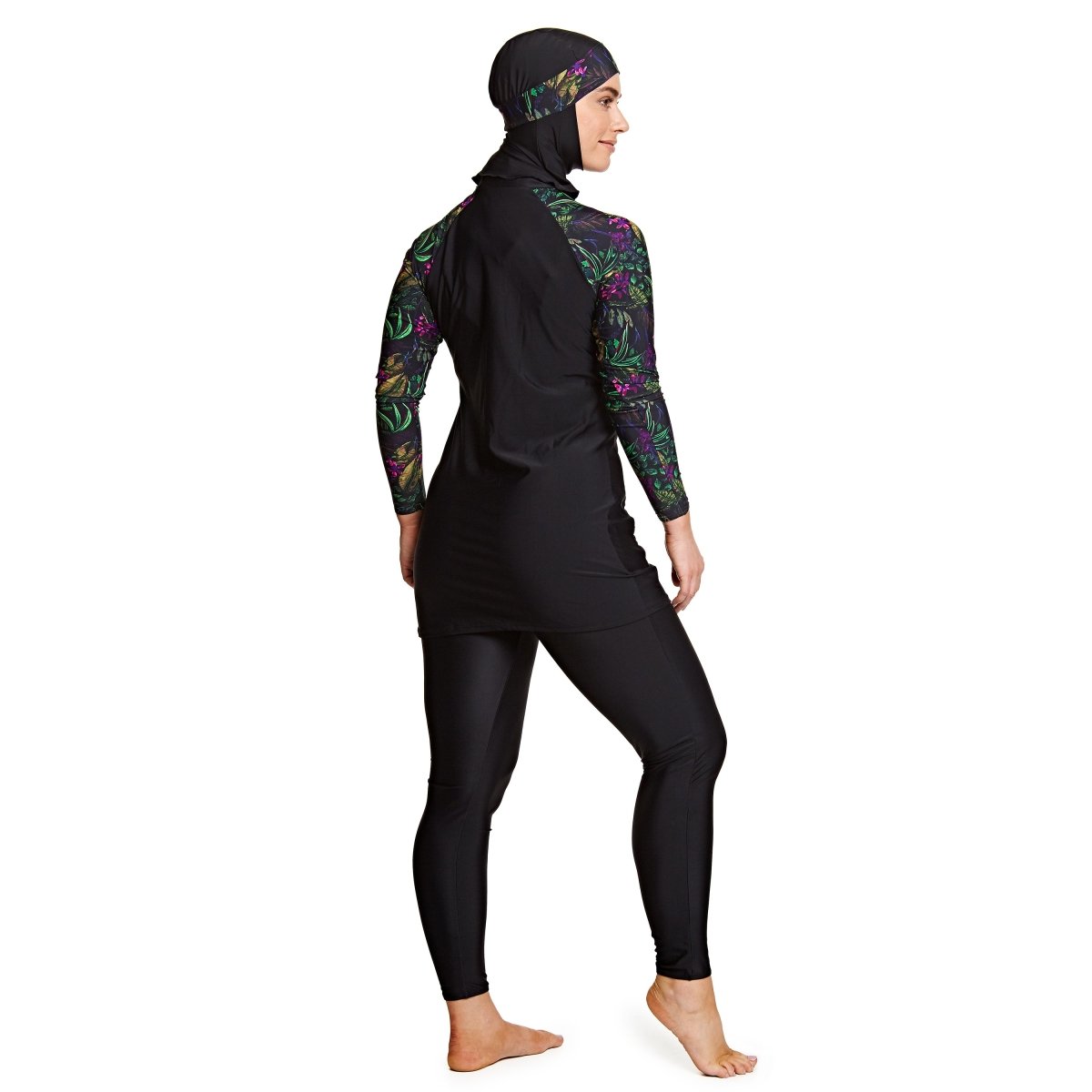 Zoggs Dark Botanical 3-Piece Modesty Swim Suit - Divinity Collection