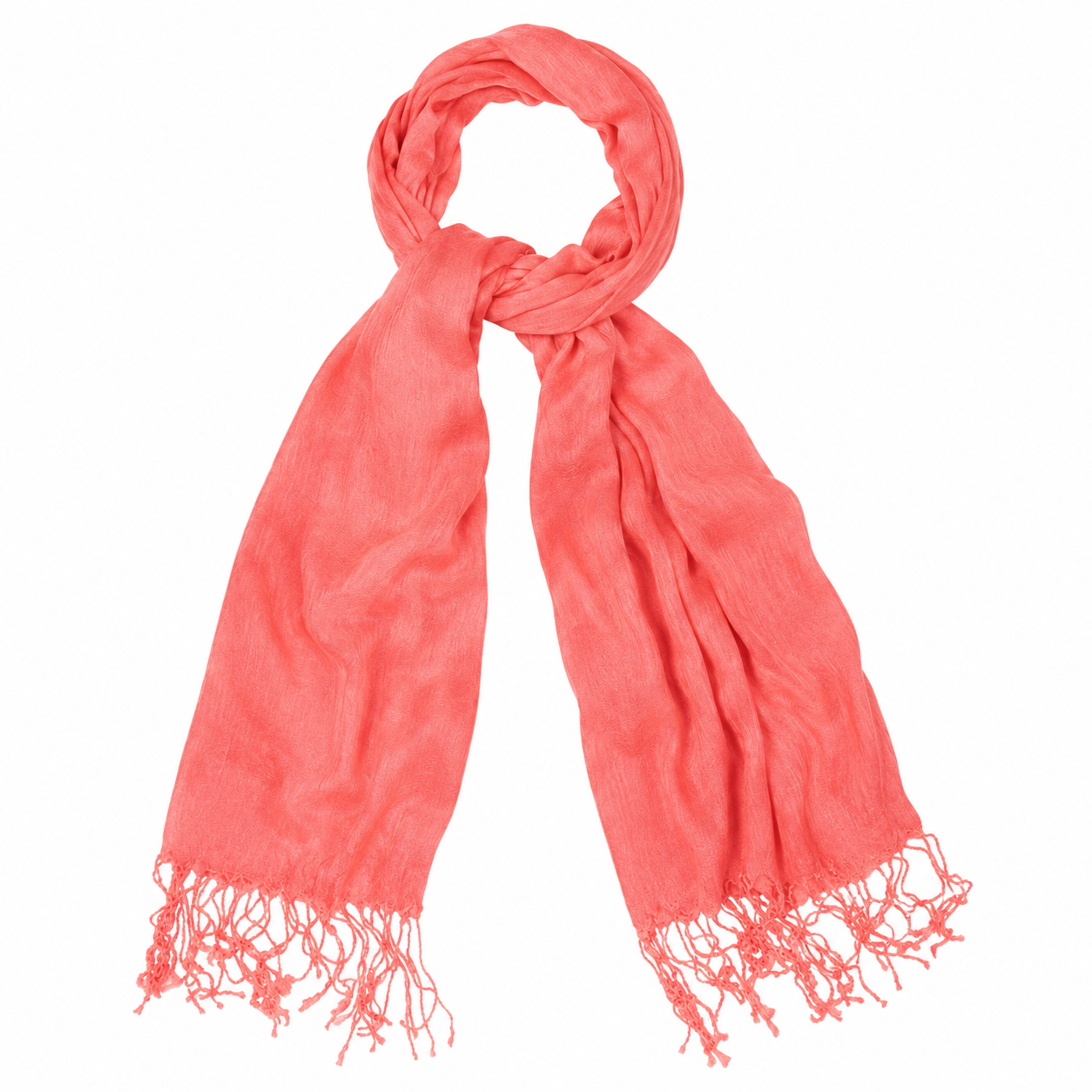 Coral Shawl Fringe Hijab