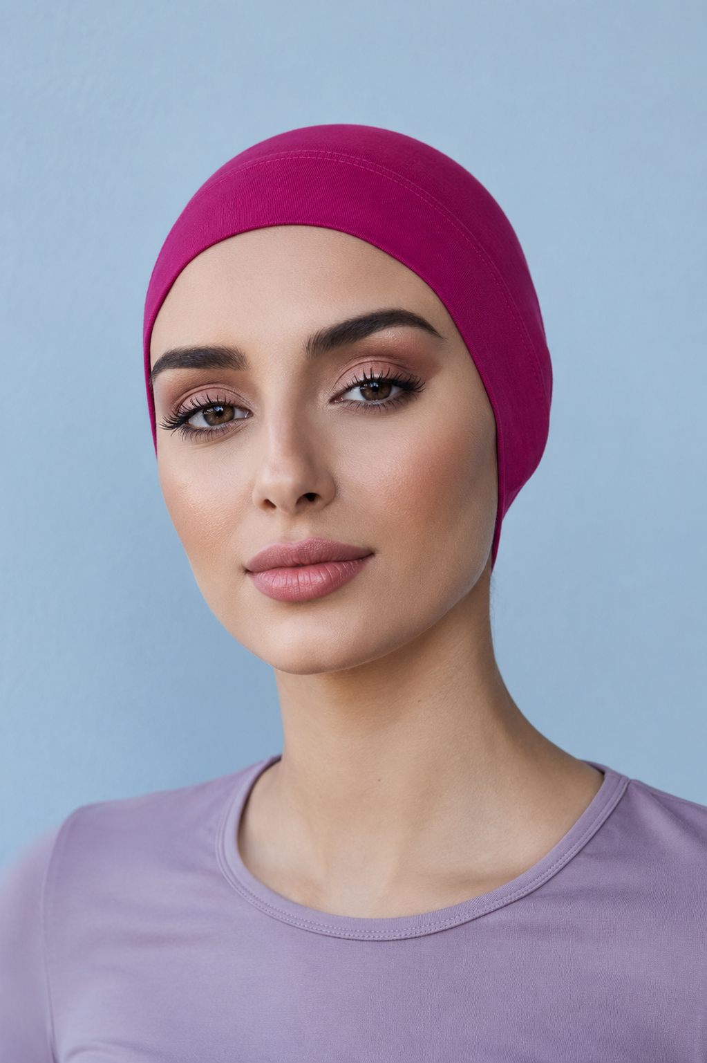 Premium Fuschia Cotton Hijab Cap (Undercap)