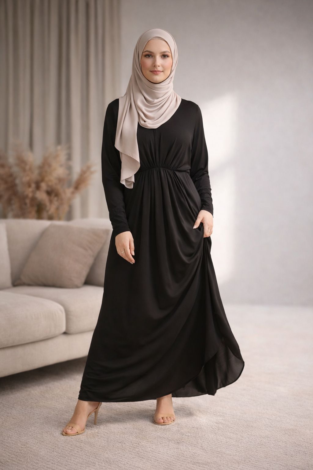 The Essential Ruched Maxi – Black | Divinity Collection