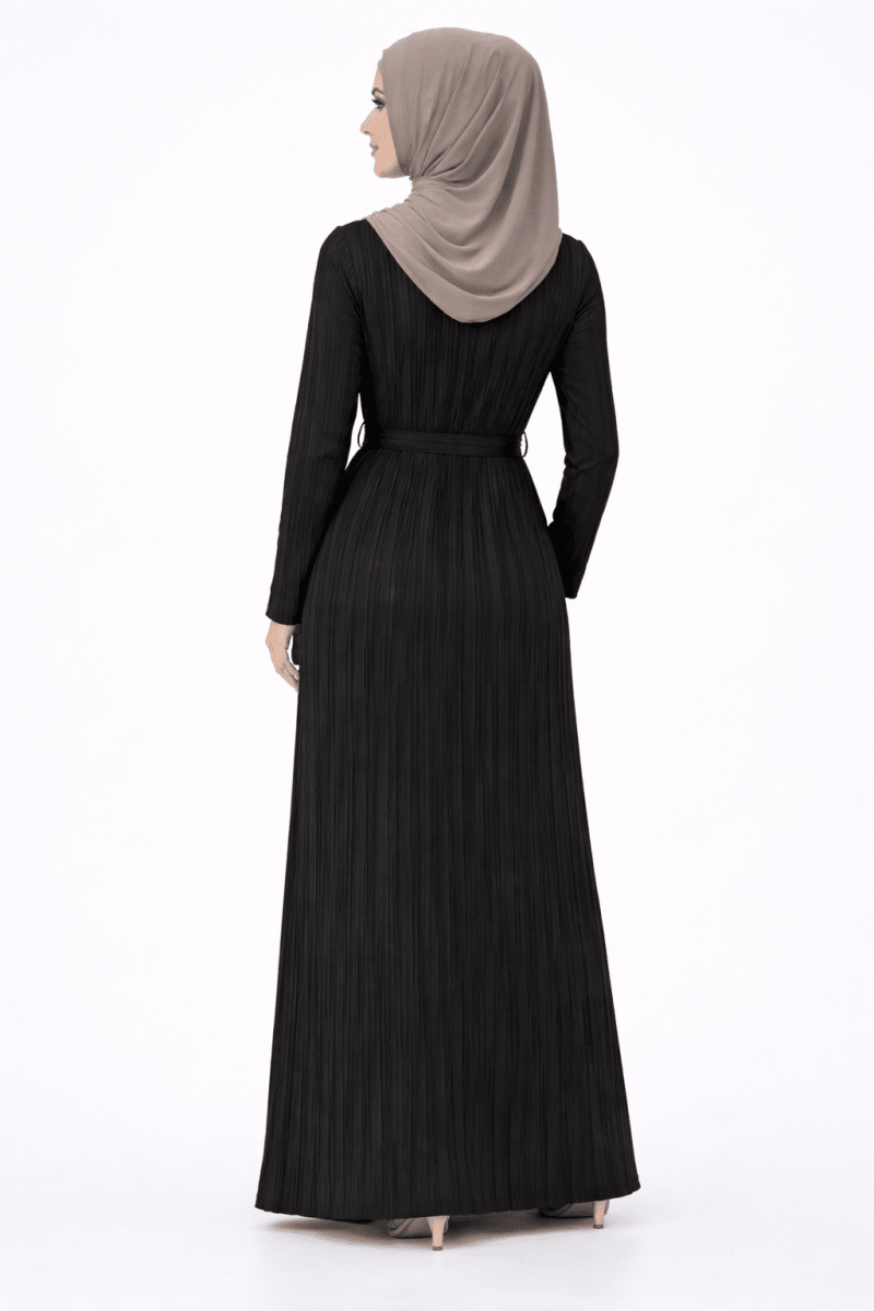 Luna Pleated Wrap Maxi – Midnight Black - Divinity Collection