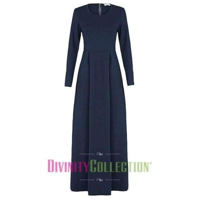 Ponte Pleated Dress - Navy - Divinity Collection