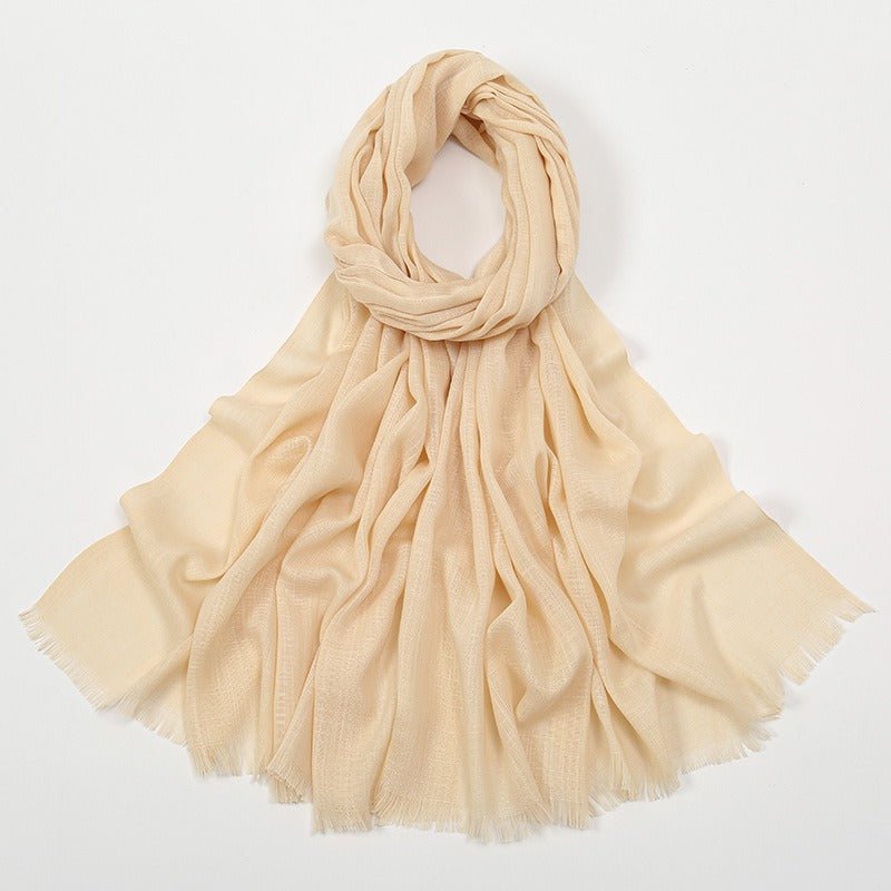 Premium Bamboo Cotton Hijab - Beige - Divinity Collection