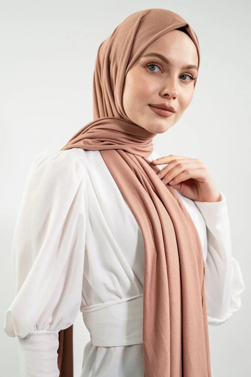 Premium Cotton Jersey Hijab - Latte - Divinity Collection