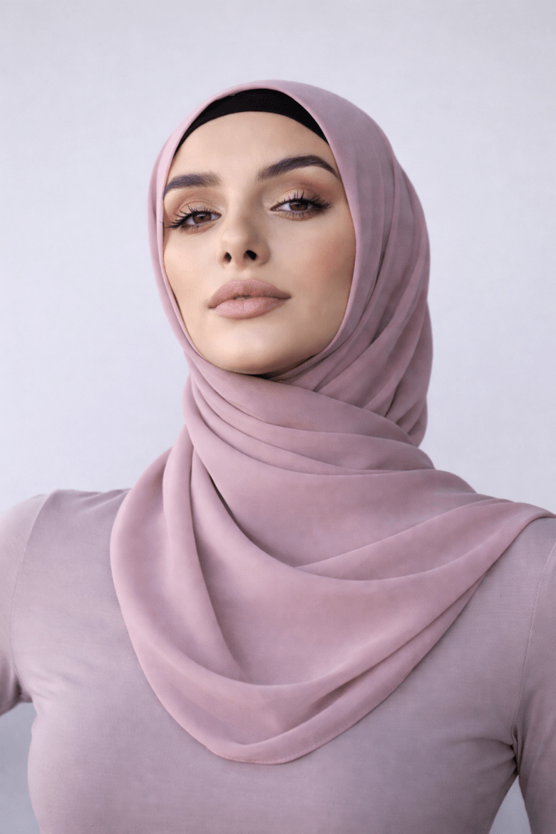 Premium Divinity Chiffon Hijab - Dusty Pink - Divinity Collection