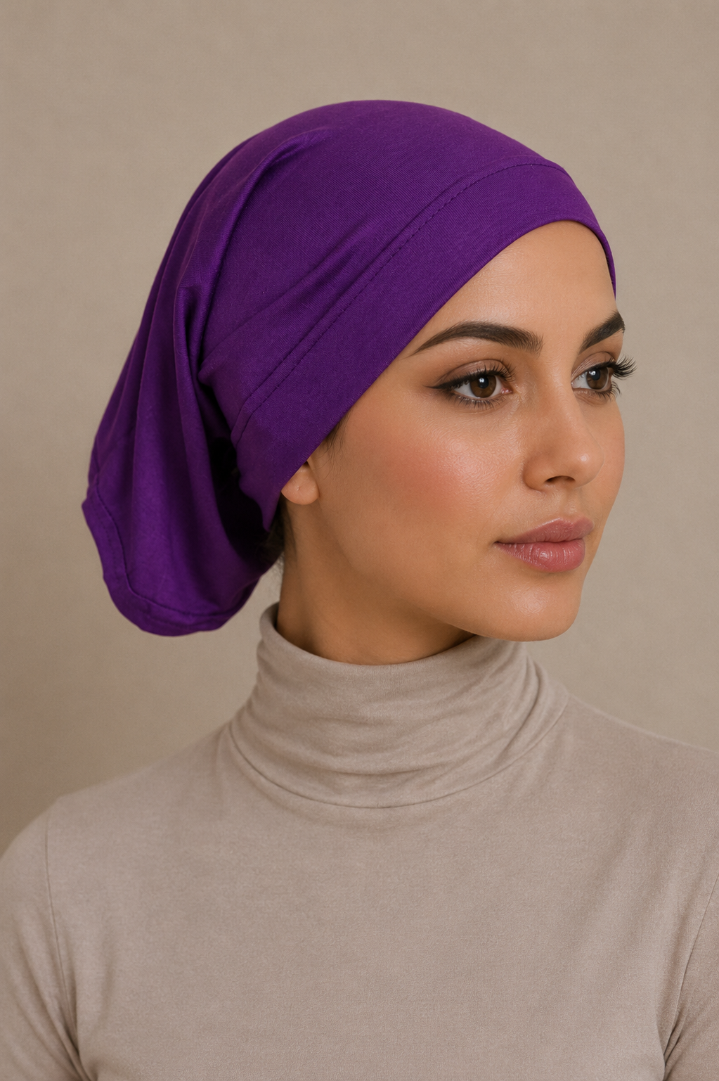 Lightweight Cotton Hijab Cap - Purple