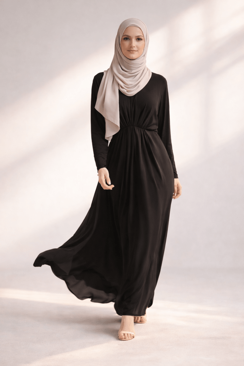 The Essential Ruched Maxi – Black - Divinity Collection