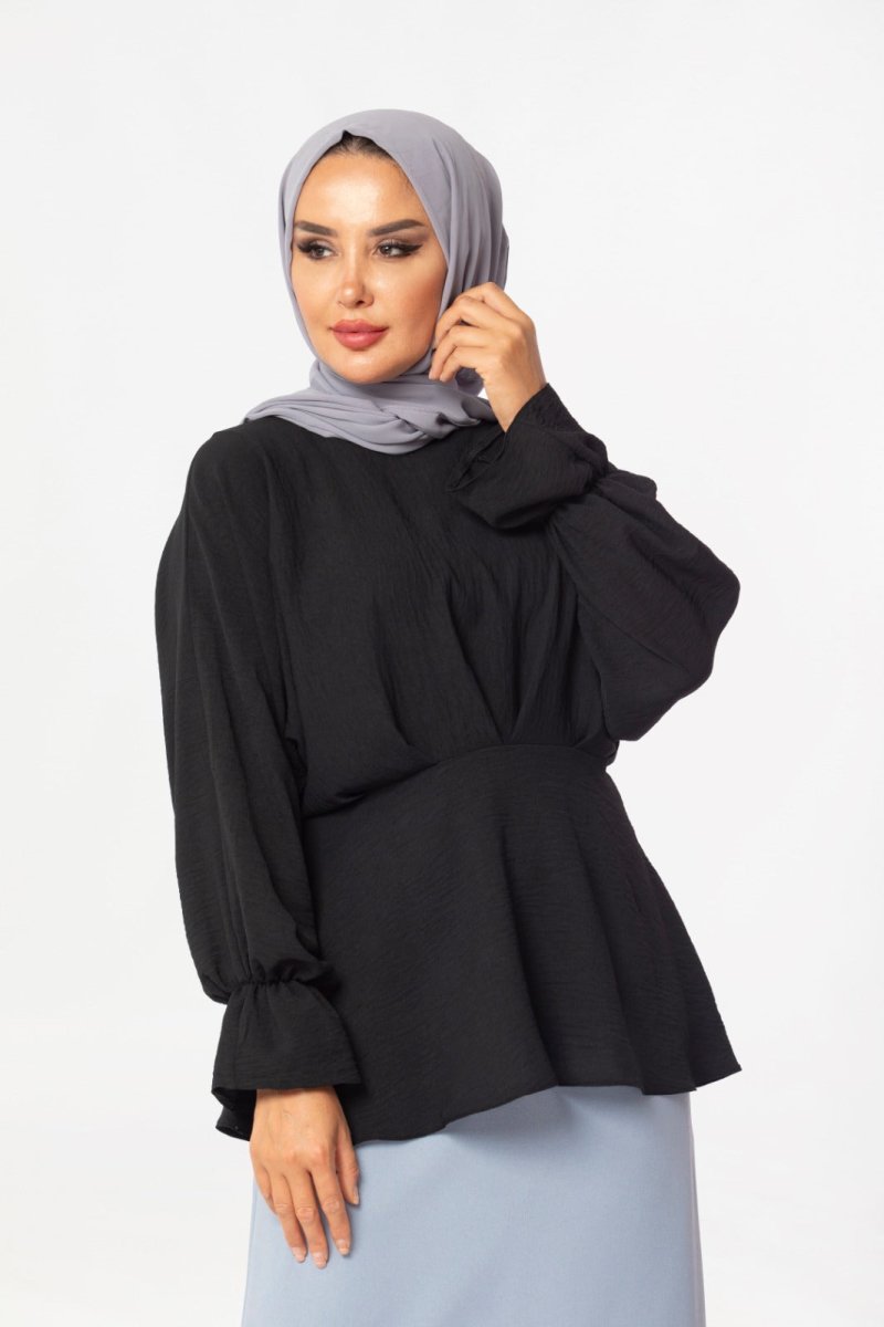 Crossover Frill Top - Black | Divinity Collection