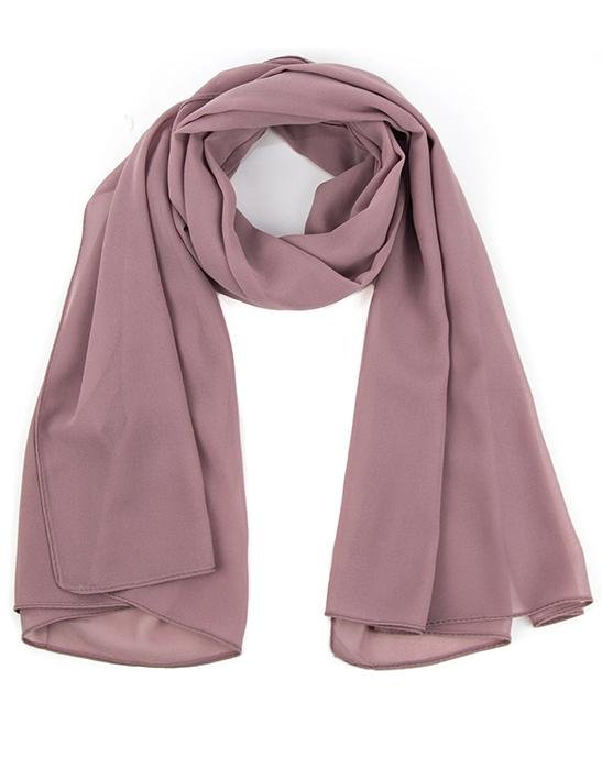 Dusty Mauve Plain Chiffon Hijab exclusive at Divinity Collection