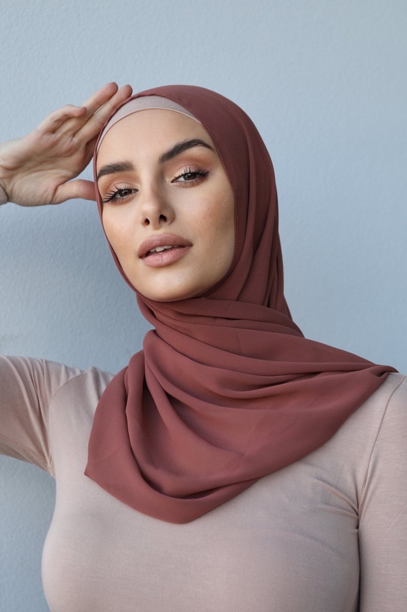 Plain Chiffon Rosey Pink Hijab exclusive at Divinity Collection